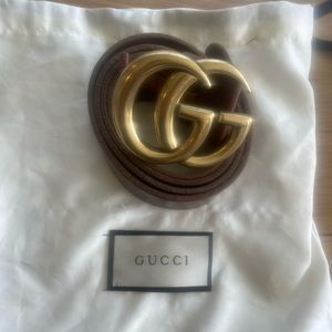 Gucci brown belt, 1.5 inch